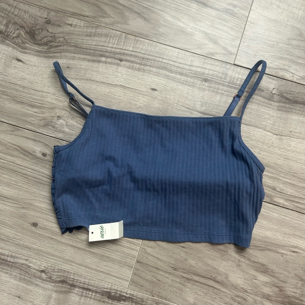 Aerie Blue Lace Trim Bralette Crop Top – Size Small – NWT